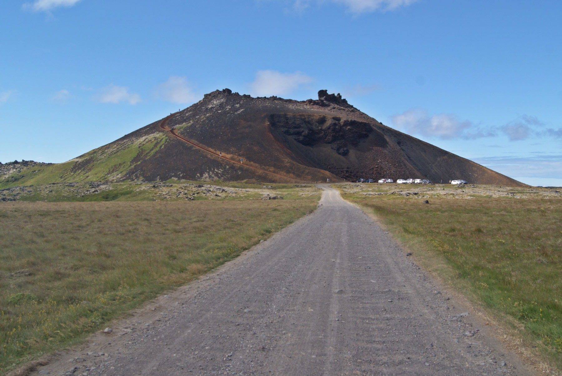 photo Islande paysage cote Sud Ouest La presqu’île de Snaefellsnes Saxhol volcan cone