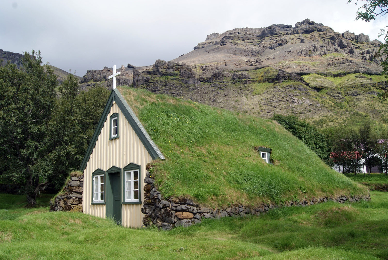 photo Islande paysage cote Sud maison typique Hof